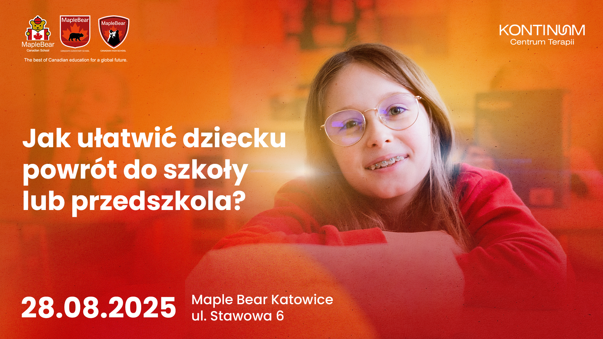 Jak ułatwić dziecku powrót do szkoły lub przedszkola? Weź udział w wydarzeniu przygotowanym wspólnie przez Maple Bear Katowice i Centrum Terapii Kontinuum!